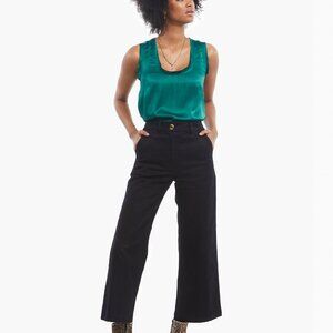 NEW ABLE Aarti Wide Leg Black Crop Pants Size 10